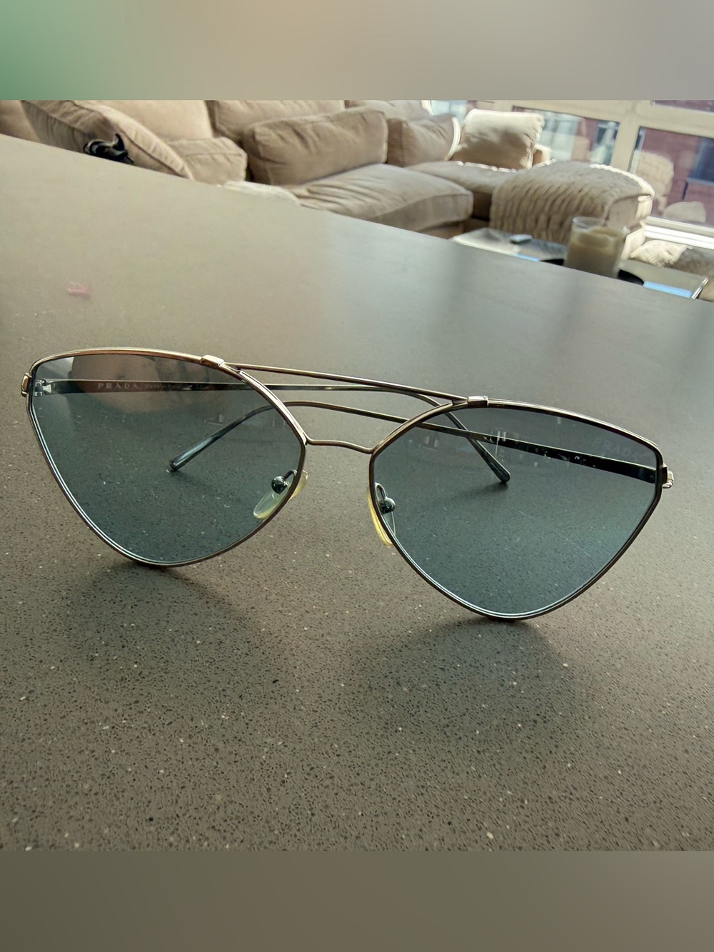 Prada Women's Cat-Eye Sunglasses in Silver with Gray Lenses